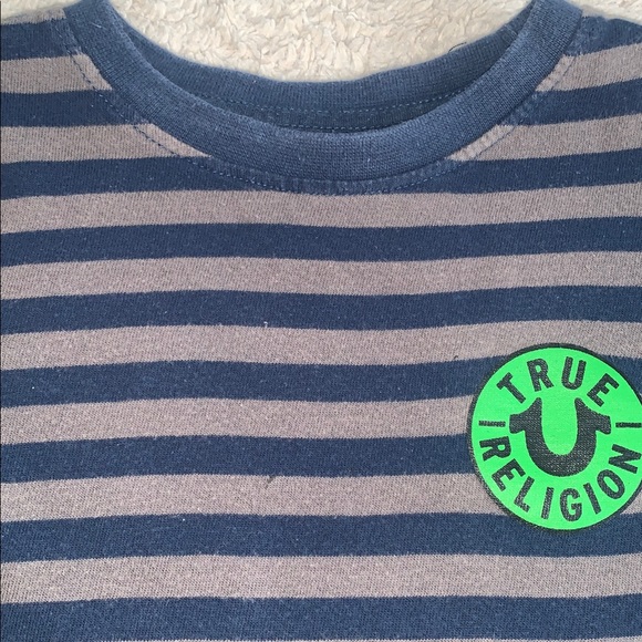 True Religion Navy Blue Striped T-shirt Boys 5 - Picture 4 of 7